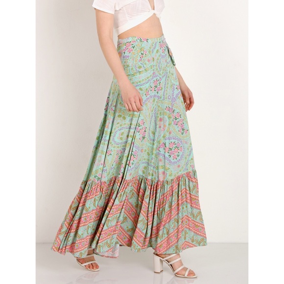 Spell Dresses & Skirts - Spell City Lights Maxi Skirt in Sage